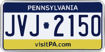 PA license plate JVJ2150