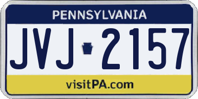 PA license plate JVJ2157