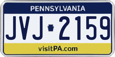 PA license plate JVJ2159