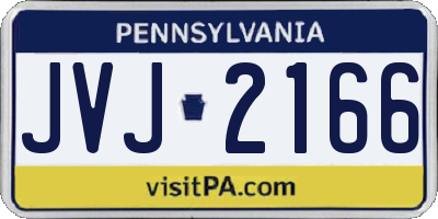 PA license plate JVJ2166