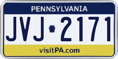 PA license plate JVJ2171