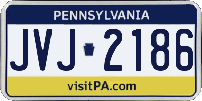 PA license plate JVJ2186