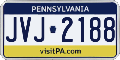 PA license plate JVJ2188