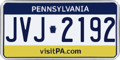 PA license plate JVJ2192