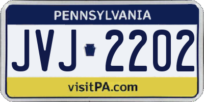 PA license plate JVJ2202