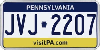 PA license plate JVJ2207