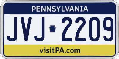 PA license plate JVJ2209