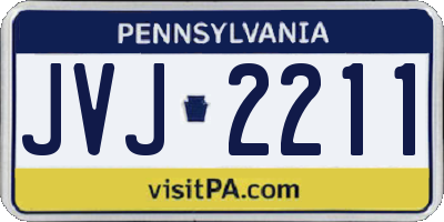 PA license plate JVJ2211