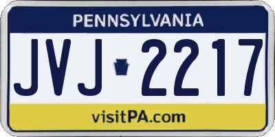 PA license plate JVJ2217