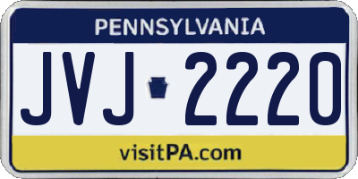 PA license plate JVJ2220