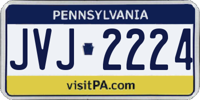 PA license plate JVJ2224