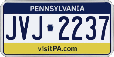 PA license plate JVJ2237