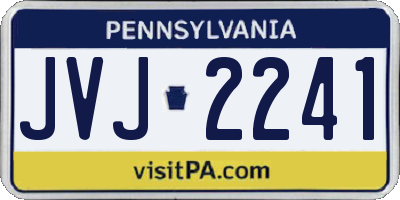 PA license plate JVJ2241