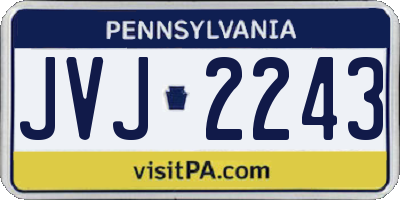 PA license plate JVJ2243