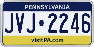 PA license plate JVJ2246