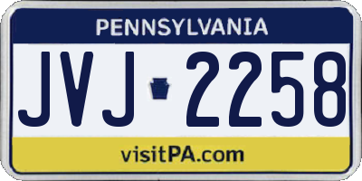PA license plate JVJ2258