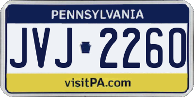 PA license plate JVJ2260