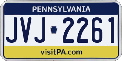 PA license plate JVJ2261