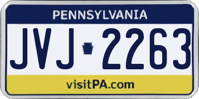 PA license plate JVJ2263