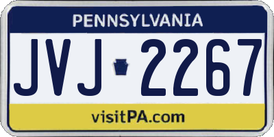 PA license plate JVJ2267