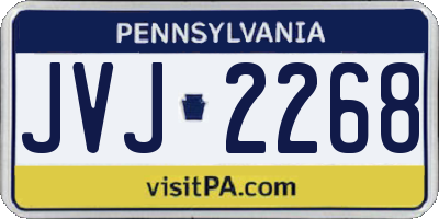 PA license plate JVJ2268