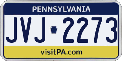 PA license plate JVJ2273