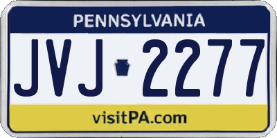 PA license plate JVJ2277