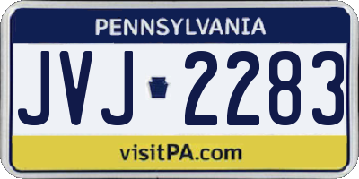 PA license plate JVJ2283