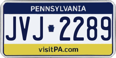 PA license plate JVJ2289