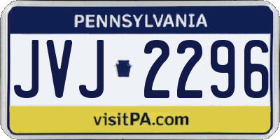 PA license plate JVJ2296