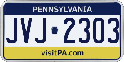 PA license plate JVJ2303