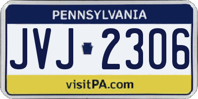 PA license plate JVJ2306
