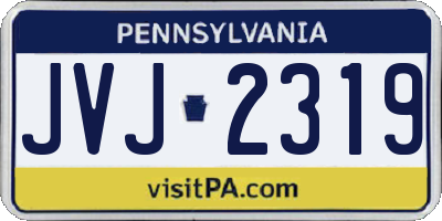 PA license plate JVJ2319