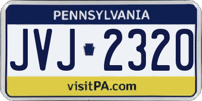PA license plate JVJ2320