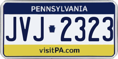 PA license plate JVJ2323