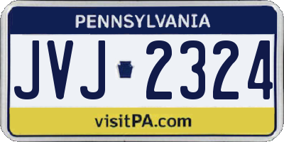 PA license plate JVJ2324