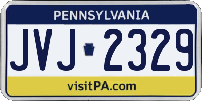 PA license plate JVJ2329