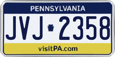 PA license plate JVJ2358