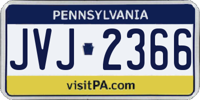 PA license plate JVJ2366