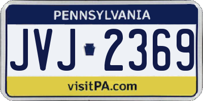 PA license plate JVJ2369