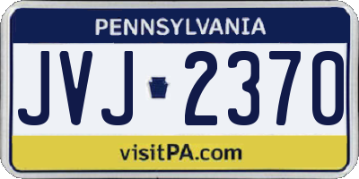 PA license plate JVJ2370