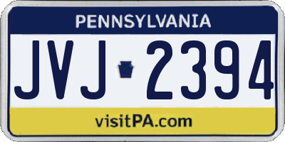 PA license plate JVJ2394