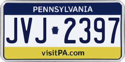 PA license plate JVJ2397