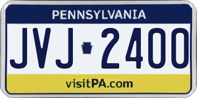 PA license plate JVJ2400