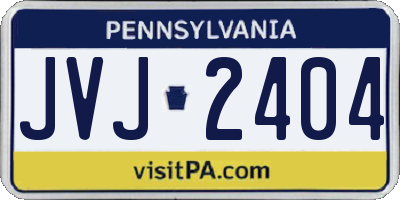 PA license plate JVJ2404