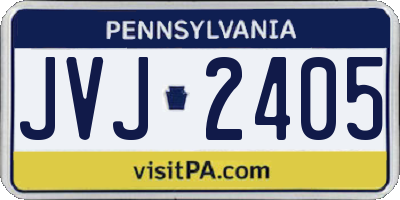 PA license plate JVJ2405