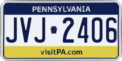 PA license plate JVJ2406