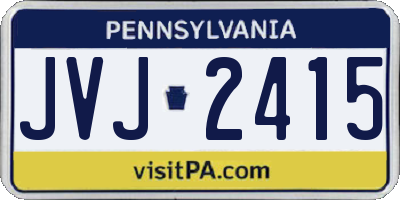 PA license plate JVJ2415