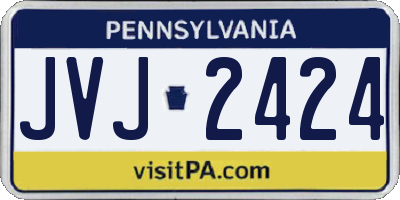 PA license plate JVJ2424