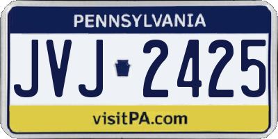 PA license plate JVJ2425